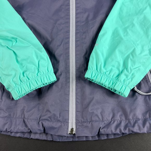 The North Face Jacket Women Medium HyVent Grey Green Full Zip Hooded Windbreaker - Picture 2 of 16